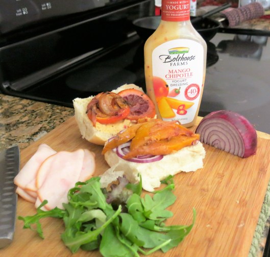 Sandwich with Roasted Citrus and Mango Slices