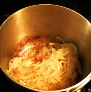 The Onions beginning to Caramelize