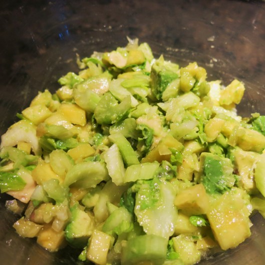 Celery, Preserved Lemons, and Pineapple with Avocado