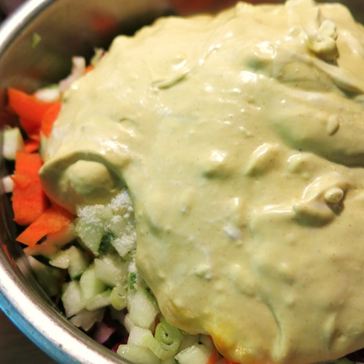 The Sweet Mustard Dressing on the Summer Slaw