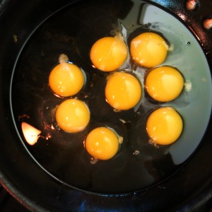 Cold Pan, Olive Oil & Eggs