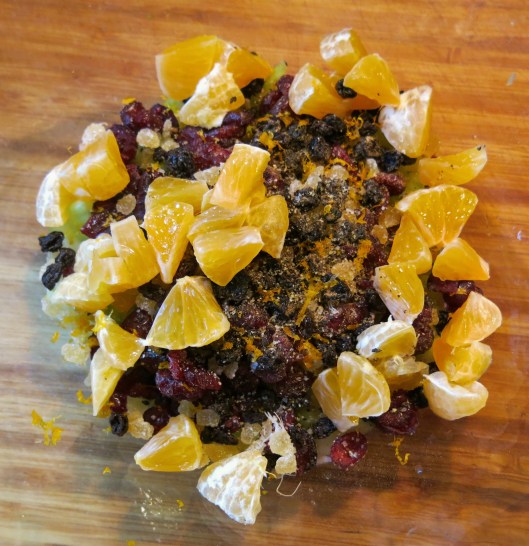Dried Fruit and Seasonings for Winter Wonderland Chicken Salad