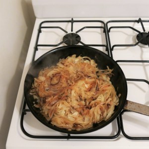 Onions - after 10 minutes over the flames