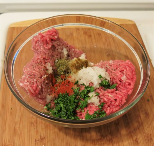 Ground Meat and Seasonings for the Frita Cubana