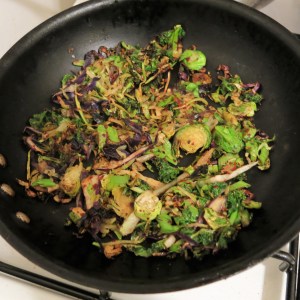 Cruciferous Crunch Sautéed in Oil with a Maple Syrup Drizzle