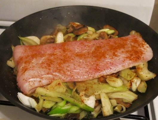 Corvina with Fennel, Orange and Onion