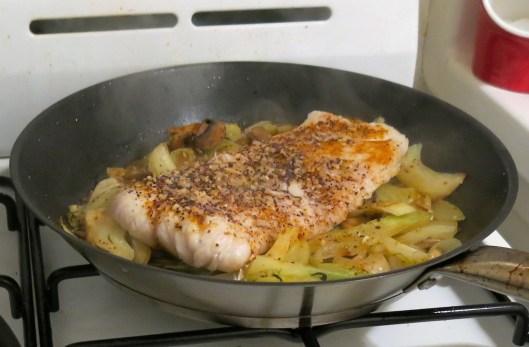 Corvina with Fennel, Orange and Onion