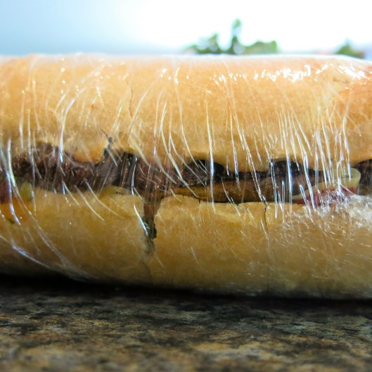 Refrigerator Ready, Tightly Wrapped Muffaletta Sandwich