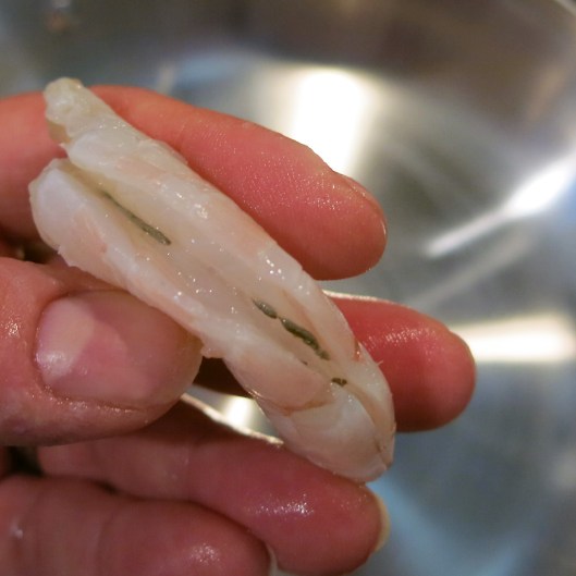 Intestinal Vein on Fresh Shrimp