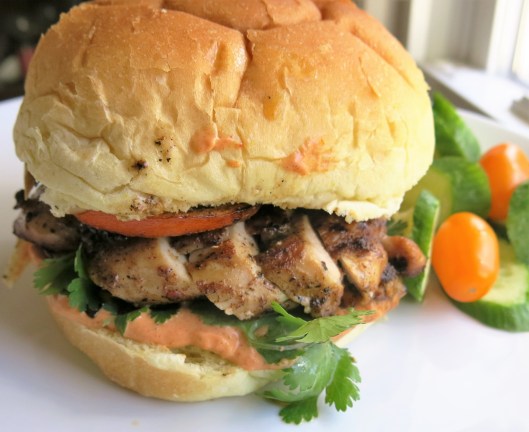 Indo-Persian Chicken Sandwich with Salsa Cremosa