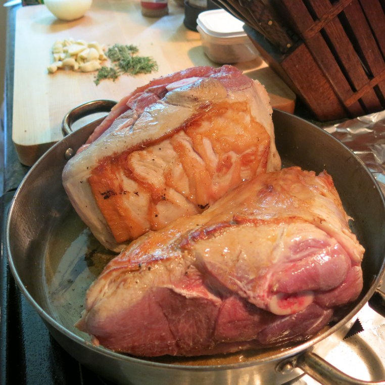 Hard Cider-Braised Pork Shoulder with Herbs & 40 Cloves of Garlic