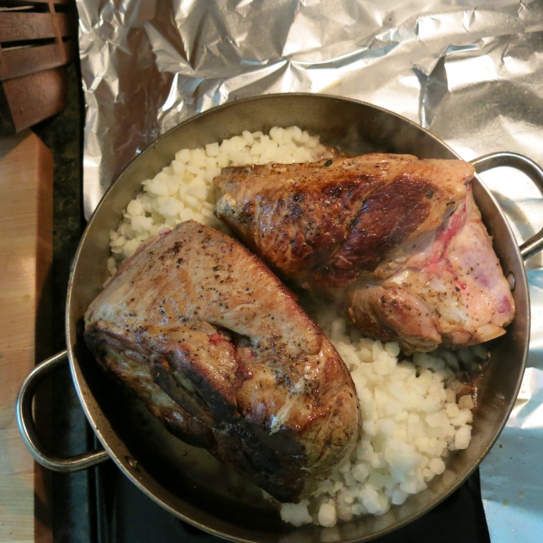 Hard Cider-Braised Pork Shoulder with Herbs & 40 Cloves of Garlic