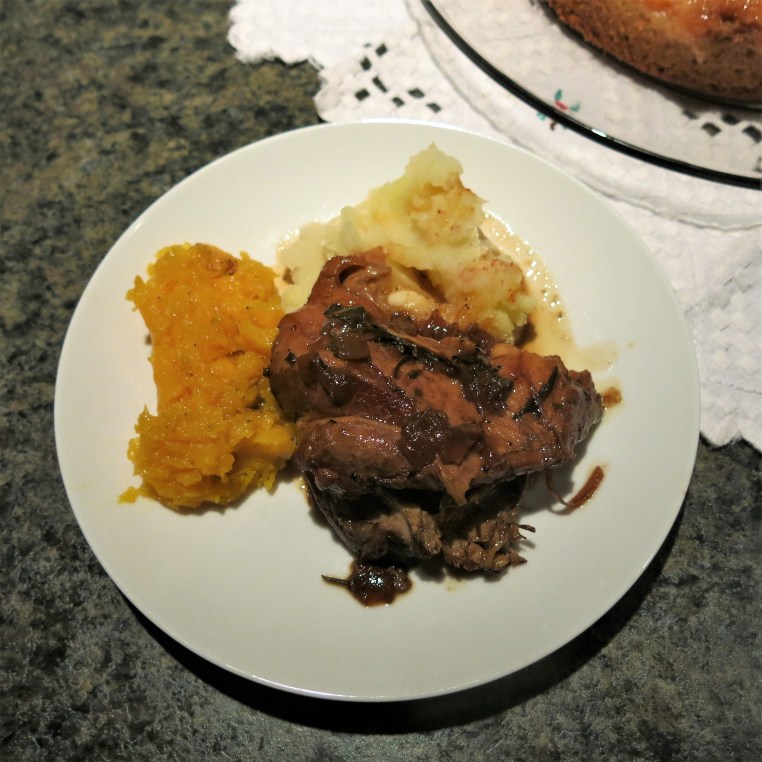 Hard Cider-Braised Pork Shoulder with Herbs & 40 Cloves of Garlic