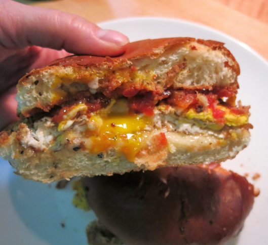 Fried Egg-Avocado Sandwich with Tomato Jam