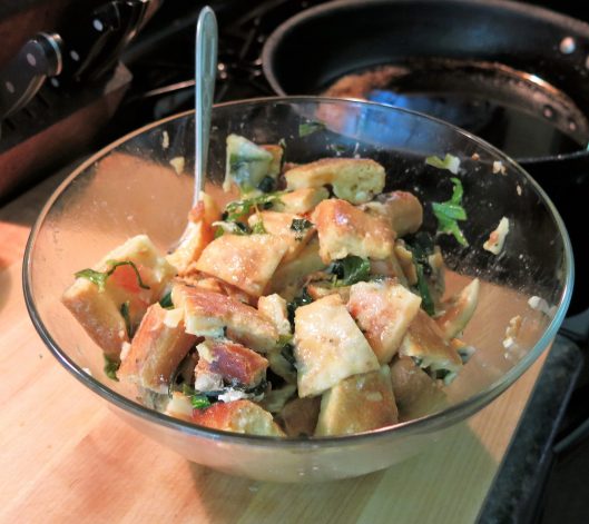 Mixture for Pizza "French Toast" or Pizza Eggs Soaking in the Egg Mixture