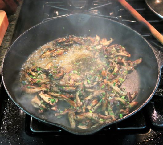 Wild Mushrooms with Cream, Marsala & Garlic Scapes