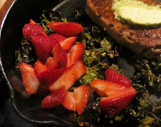 Kale Sautéed with Strawberries