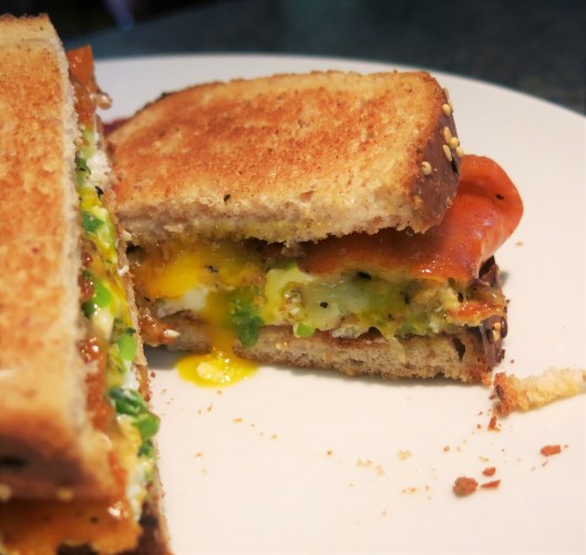 Fried Egg Sandwich with a Crispy Cheese Collar