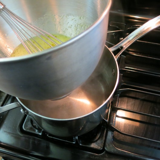 Eggs & Sugar Heated over Hot Water until Very Warm - For a Sponge Cake