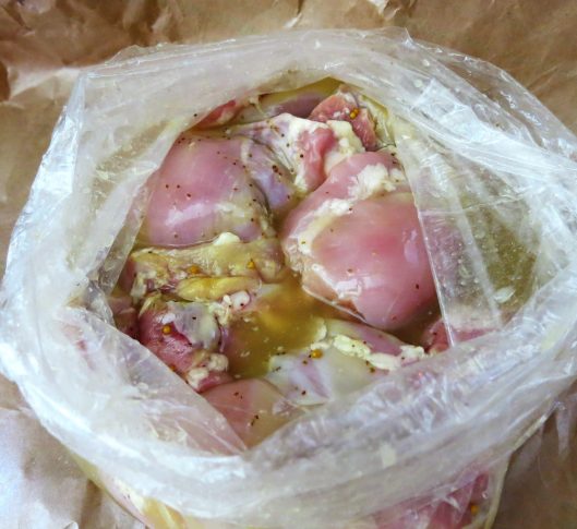 "Pickling" the Chicken Thighs for "Pickled" Fried Chicken