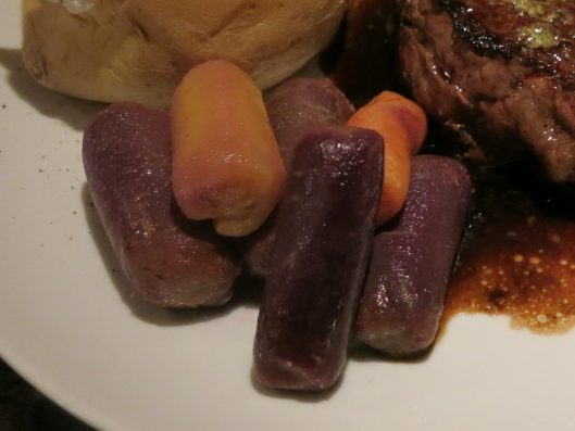 Steamed, Mixed Baby Carrots with It's-All-About-Garlic Butter