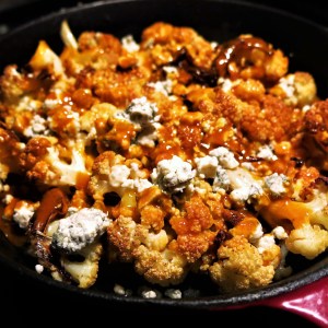 Roasted Caulflower with Bleu Cheese and Buffalo Sauce