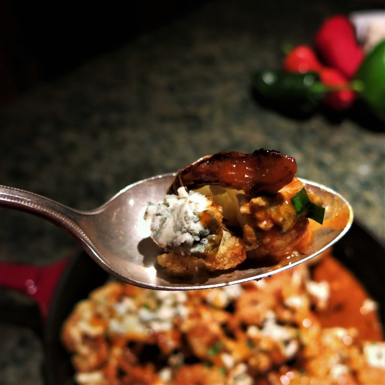 Roasted Caulflower with Bleu Cheese and Buffalo Sauce