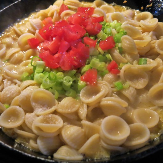 Pasta with Creamy Corn, Tomato and Herbs - The finishing touches