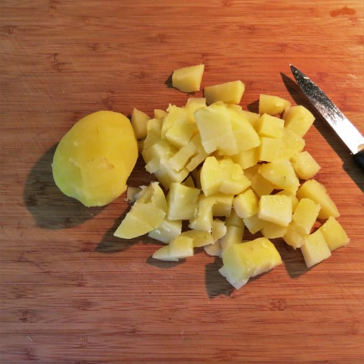 Cooked Yukon Gold Potatoes for Three Bean Salad with Potatoes and Corn