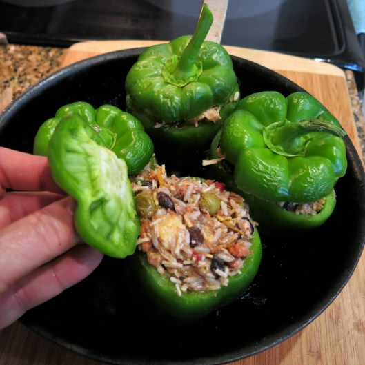 Cuban-Style Stuffed Peppers before Hitting the Oven!