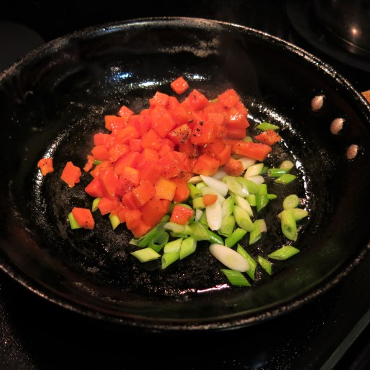 Diced Papaya and Scallions for Papaya-Scallion Cream Sauce