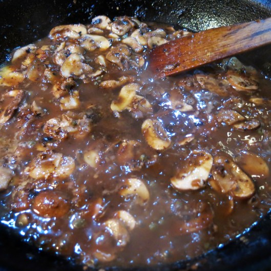 Salisbury Steak with Mushroom, Onion and Caper Sauce