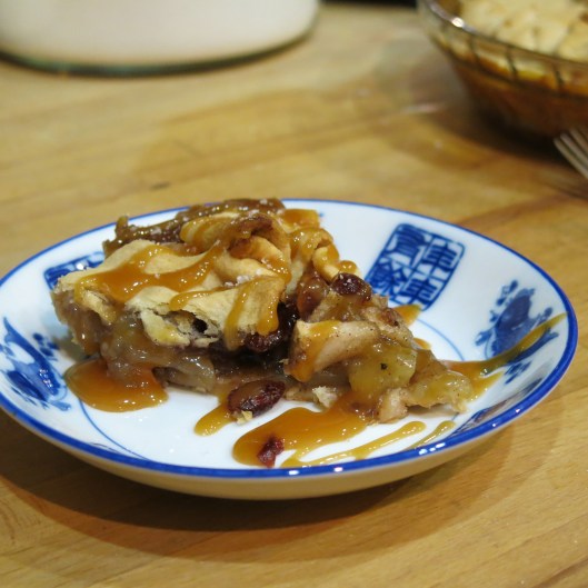 Rustic Apple-Pear Tart with Caramel Apple Sauce with Bourbon