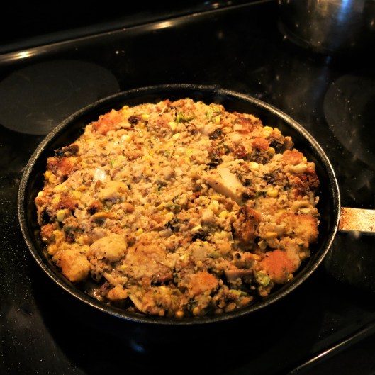 Savory Cornbread Stuffing with Fennel, Leeks and Mushrooms