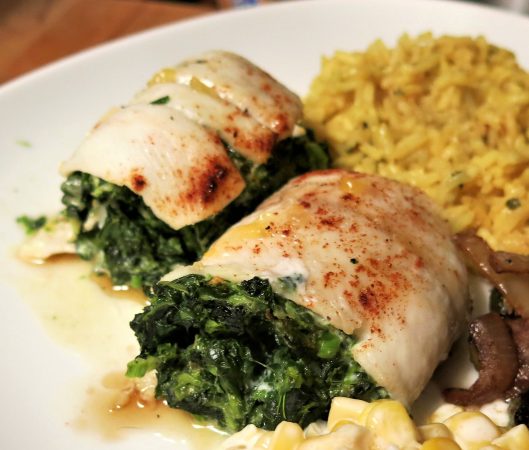 Roll-Your-Own Sole Filled with Spinach Drizzled with Brown Butter