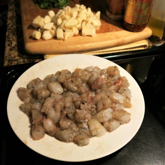 Cleaned Shrimp and Hearts of Palm