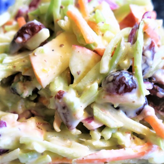 Broccoli-Apple Slaw with Cranberries and a Creamy Citrus Dressing