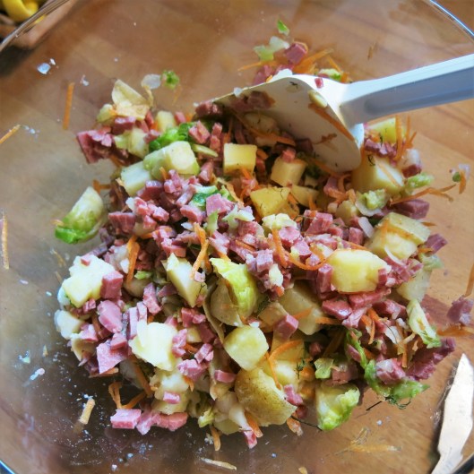 Filling for Corned Beef-Potato Cabbage Rolls with Cider-Tomato Sauce