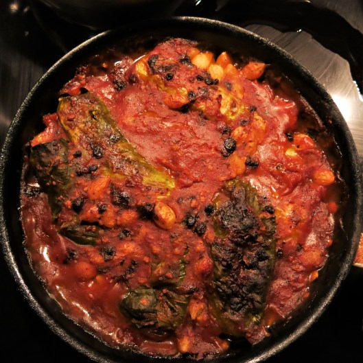 Corned Beef-Potato Cabbage Rolls with Cider-Tomato Sauce