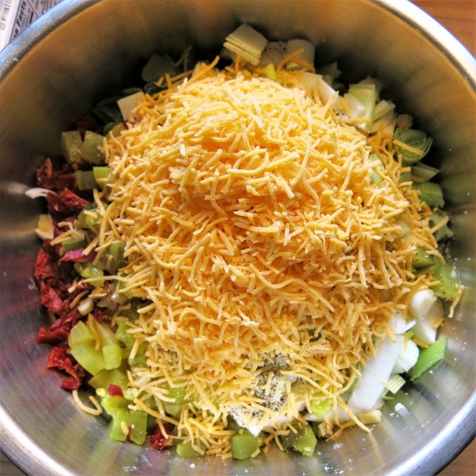 Hot Potato Salad with Bacon, Cheese and Sun-Dried Tomatoes