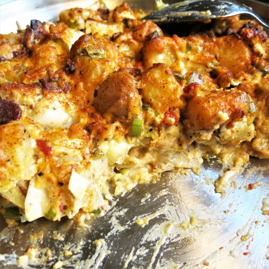 Hot Potato Salad with Bacon, Cheese and Sun-Dried Tomatoes