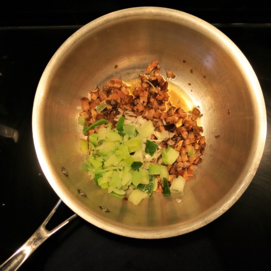 Reconstituted Mushrooms with Leeks