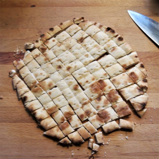 Toasted Pita for Fattoush-Panzanella Salad