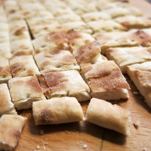Diced, Toasted Pita for Fattoush-Panzanella Salad