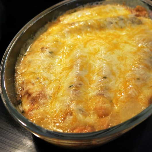 Chicken Enchilada Crêpes with Cilantro-Lime Cream Sauce