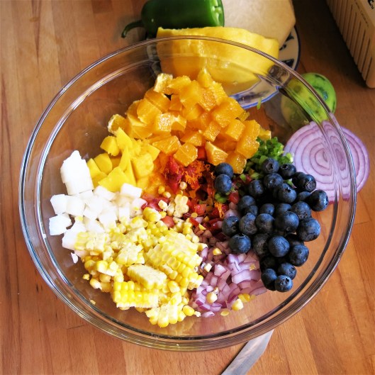 Chopped Fruit and Vegetables for Touch-of-Spring Ceviche