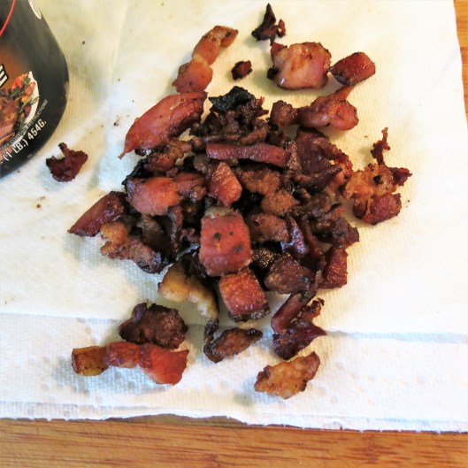 Fried Bacon for Mushroom-Bacon-Marsala Gravy for Pork (or Beef)