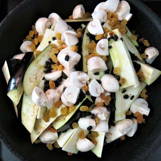 Sicilian Eggplant with Golden Raisins and Cumin