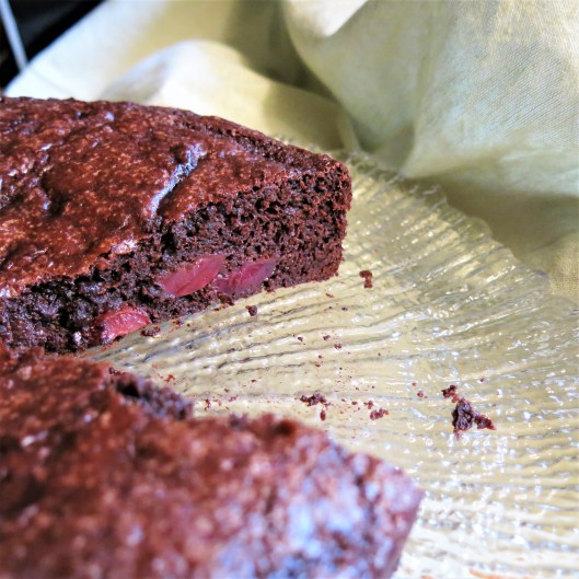 One Layer Chocolate-Cherry Cake