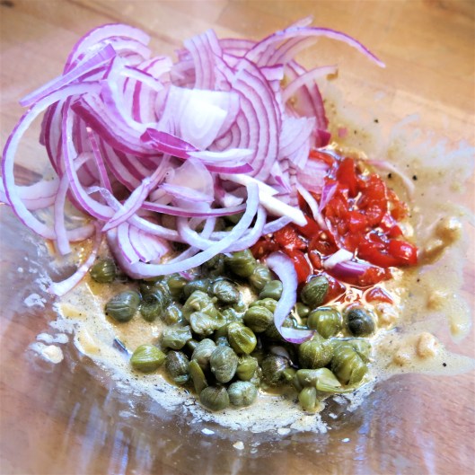 White Bean, Tuna, Red Onion and Caper Salad